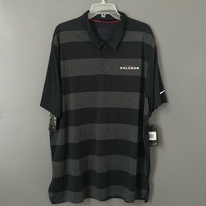 Nike Dry-Fit Atlanta Falcons Black Gray Sports Short Sleeve Polo New w/ Tag XXL